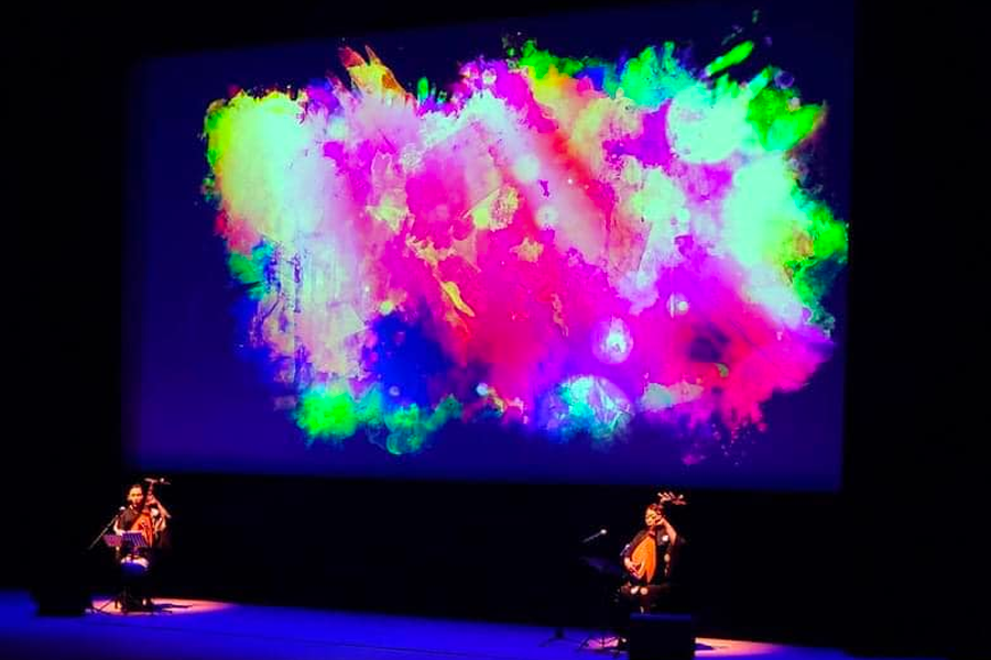 JAZZ&筑前琵琶 ライブ 『煌めく共鳴』映像演出